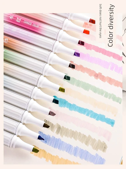 Ulusal Tarz Fluoresan Kalem - Sonbahar Çiğliği kalın 4 adet/kutu - 12