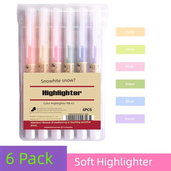 Fluoresan Vurgulayıcı Kalem - Yumuşak Renk 6
