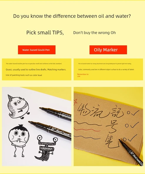 Çift Uçlu Sanat Gouline Kalemi - Su Bazlı Mavi 12 - 7