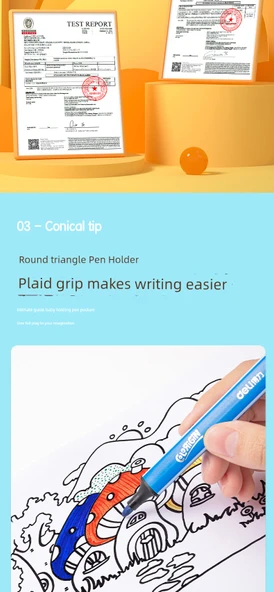 Sulu Boya Kalemleri - 18 Renk - Kalın Sap - 2 Boyama Kitabı ve Gouline Kalem ile - 12