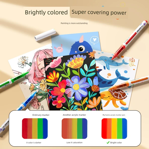 Akrilik Marker Kalemi Seti - 36 Renk Sert Uç - 5