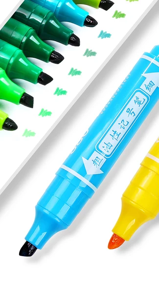 12 Renkli Poster Boyama Kalemi - Orta Sarı - 48 Renk - 9