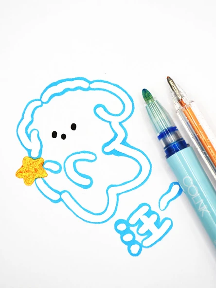 Çift Hat Gümüş Kontur ve Dantel Kalem Seti - 12 Renk Gümüş Kontur Kalem + 6 Renk Dantel Kalem - 5