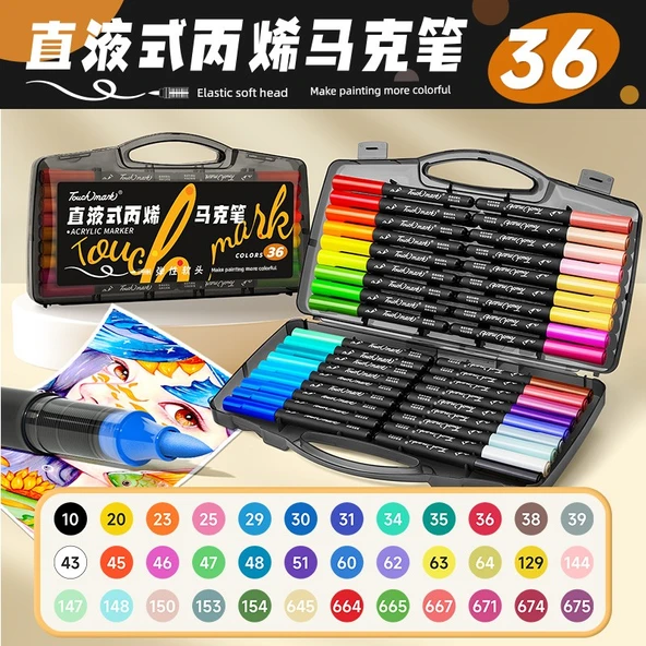 Akrilik Kalem Seti - 36 Renk - Boyama Takımı - 1