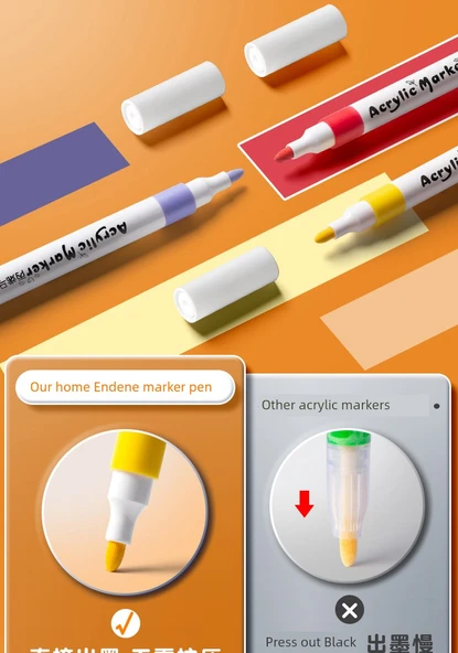 Akrilik Marker Kalemi Seti - 24 Renk - 10