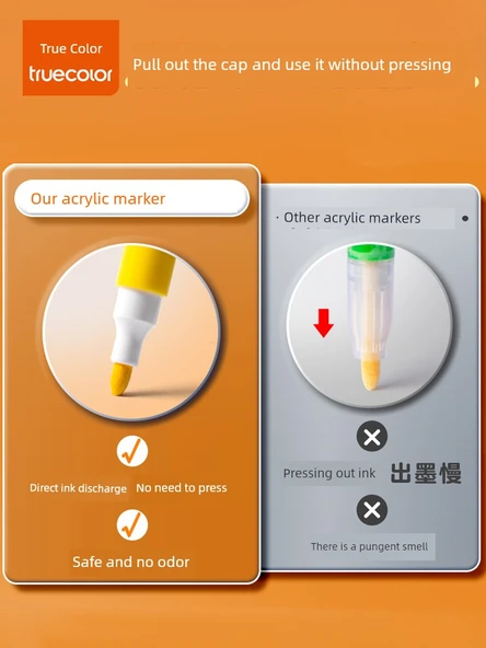 Üçgen Tutacaklı Marker Kalemi - 18 Renk - 6