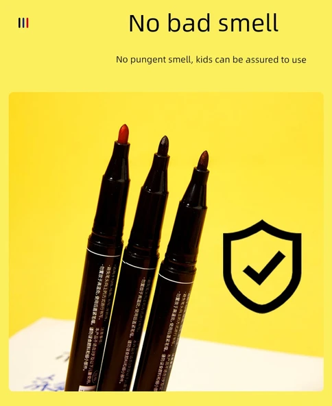 Çift Uçlu Sanat Gouline Kalemi - Su Bazlı Kırmızı 12 - 12