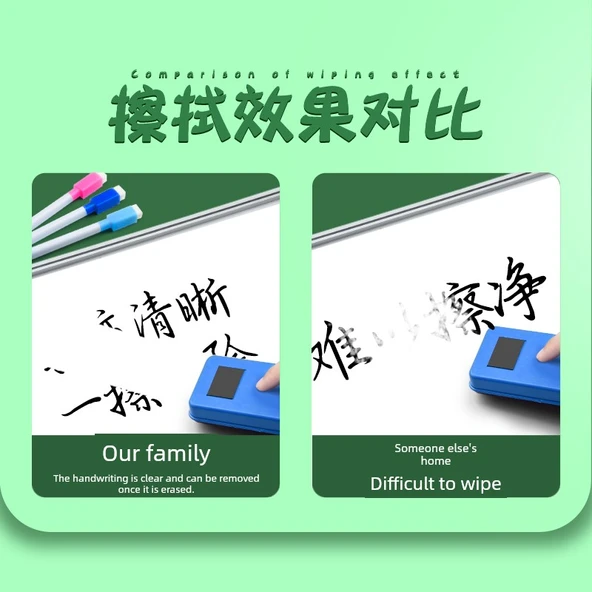 Silinebilir Çocuklar İçin Zararsız Beyaz Tahta Kalemleri - Çanta Fıçı - 24 Adet/8 Renk 3'er - 4