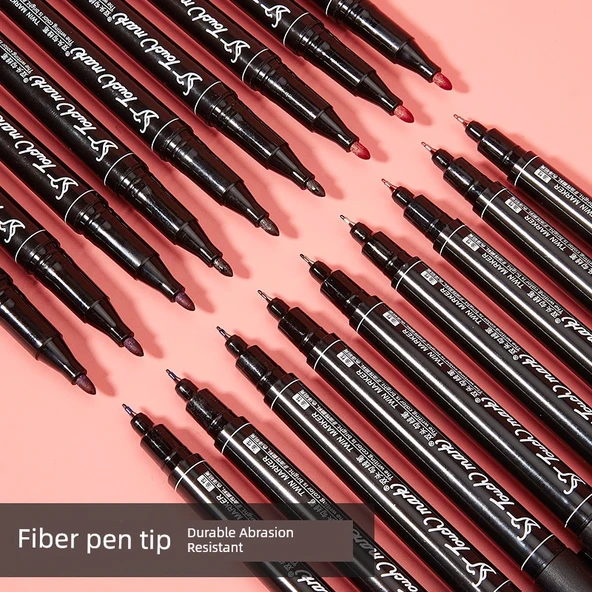 Çift Uçlu Sanat Gouline Kalemi - Su Bazlı Kırmızı 12 - 5