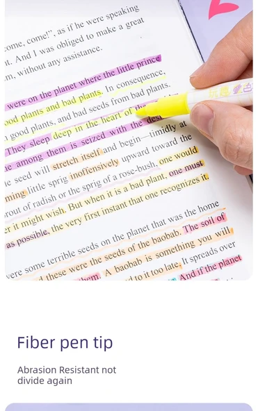 Fluoresan Kalem Seti - Yaz Güneşli [4 Renk] Koyu + 100 İndeks Postası - Resim 10