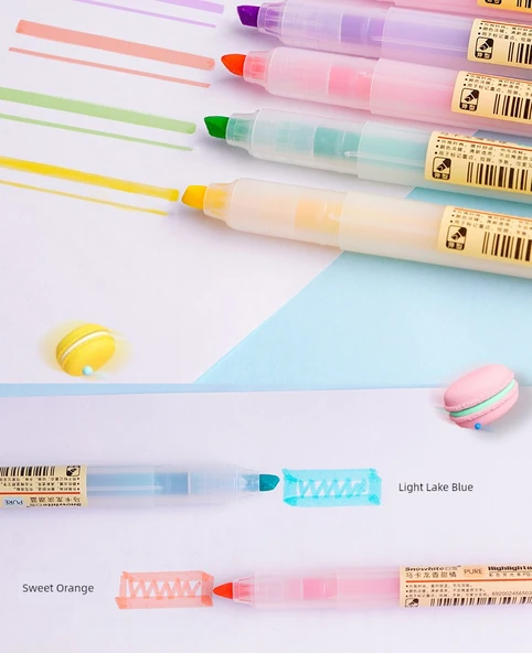 Fluoresan Vurgulayıcı Kalem - Macaron Kiraz Tozu - 9