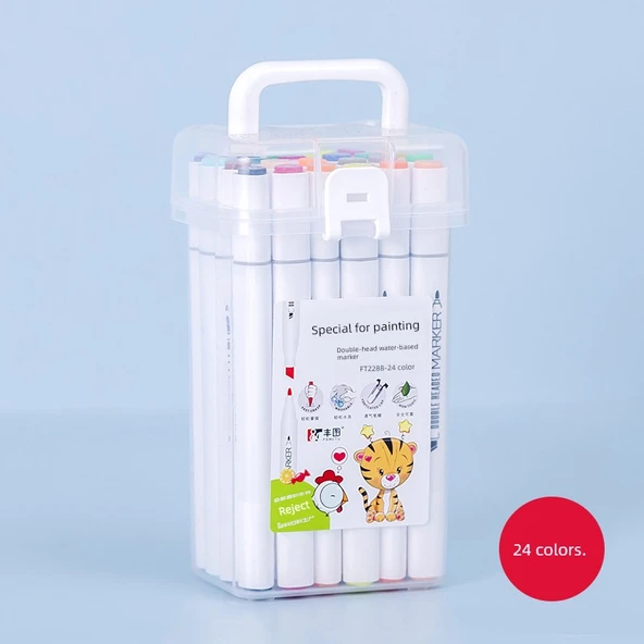 Akrilik İşaretleyici Kalem Seti - 24 Renk Profesyonel Mürekkep - 1