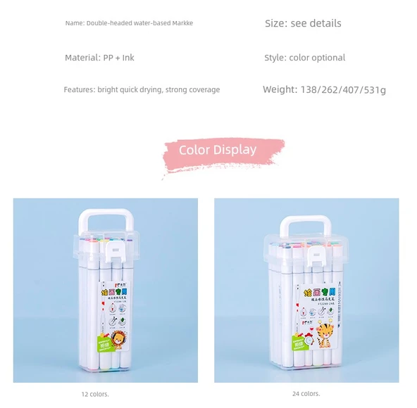 Akrilik İşaretleyici Kalem Seti - 24 Renk Profesyonel Mürekkep - 10