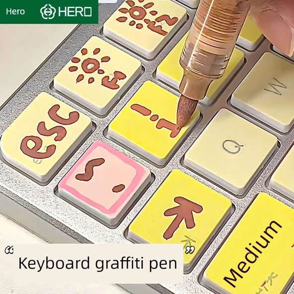 Akrilik Graffiti Kalemi Seti - 24 Renk - Akıllı Mürekkep Kontrolü - Büyük Kapasite - Güncellenmiş Peynir Paketi Aslan - 11