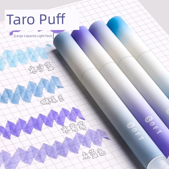 Macaron Morandi Açık Renk Serisi Flüoresan Kalem - Taro Puff (1 Renk, Rastgele)