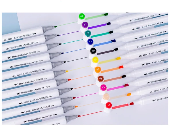 Akrilik İşaretleyici Kalem Seti - 24 Renk Profesyonel Mürekkep - 12