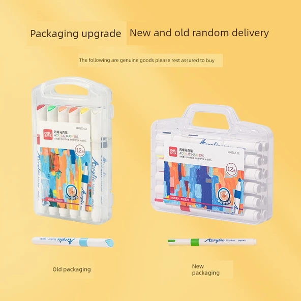 Akrilik Marker Kalem Seti - 100 Üçgen Çubuk - 36 Renk Kutulu - 7