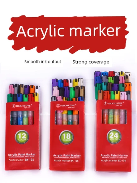 Akrilik Marker Kalem Seti - 18 Renk - 7