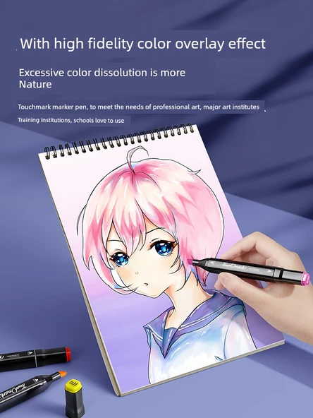 Tam Renk Seti 168 Renkli İkili Kalem Çantası İkili Uçlu Marker Seti - 8 Hediye - 4