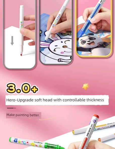 Peynir Paketi Aslan Akrilik Marker Kalem Seti - 36 Renk - Akıllı Mürekkep Kontrol - Büyük Kapasite - Resim 11