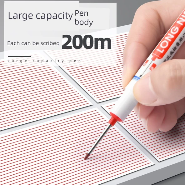 Uzun Uçlu Yağlı İşaretleme Kalemi - Kırmızı, Siyah, Mavi - 16 Adet - 3