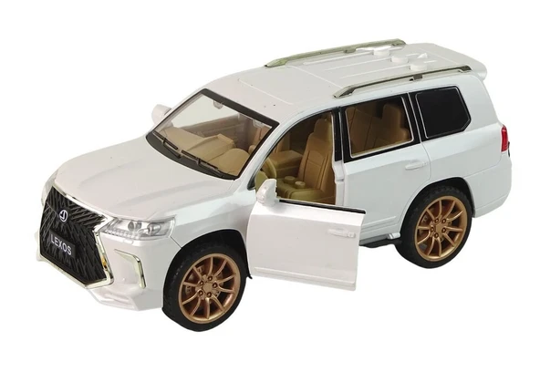 Farbu Beyaz Lexos Sesli Işıklı Model Araba 8094-1