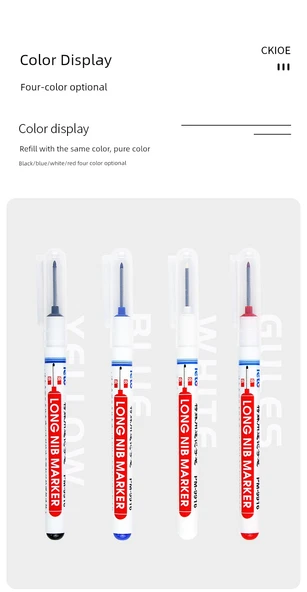 Uzun Uçlu Yağlı İşaretleme Kalemi - Kırmızı, Siyah, Mavi - 16 Adet - 7