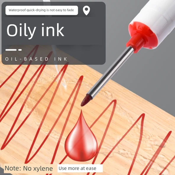 Uzun Uçlu Yağlı İşaretleme Kalemi - Kırmızı, Siyah, Mavi - 16 Adet - 2