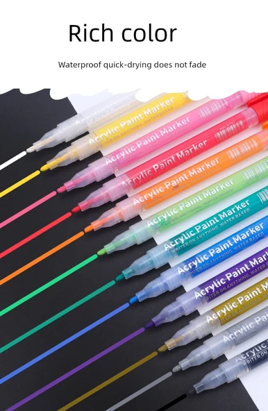 Akrilik Marker Kalem Seti - 18 Renk - 10