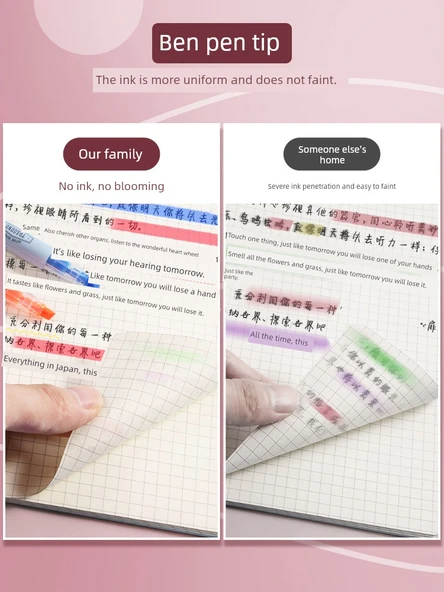 Oblik Uçlu Flüoresan Kalem - Çift Uçlu Taşınabilir Set - 6