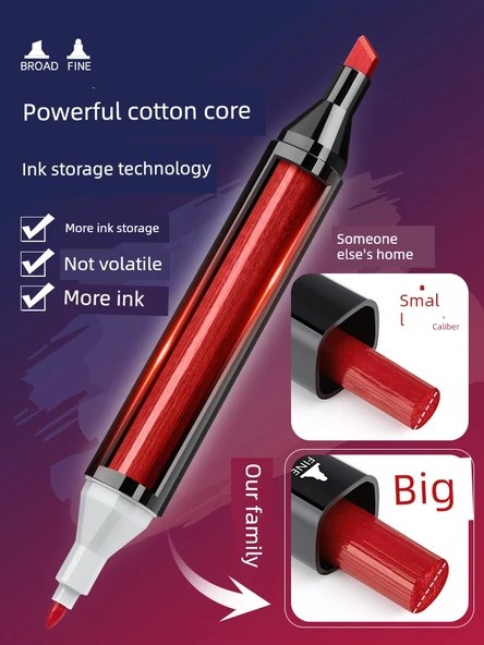 Tam Renk Seti 168 Renkli İkili Kalem Çantası İkili Uçlu Marker Seti - 8 Hediye - 3