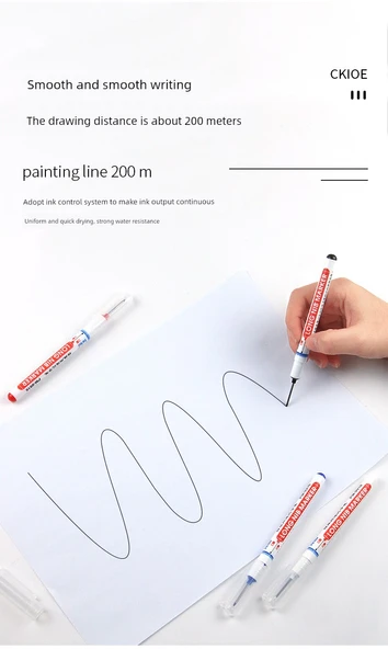 Uzun Uçlu Yağlı İşaretleme Kalemi - Kırmızı, Siyah, Mavi - 16 Adet - 6