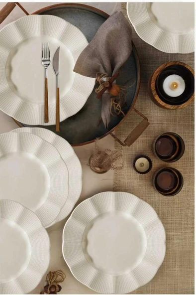 Kütahya Porselen Milena 6 Parça 25 Cm Servis Tabağı