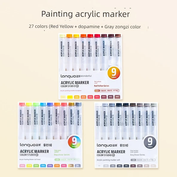 Akrilik Marker Kalemi - [27 Renk Klasik Boyama Takımı]