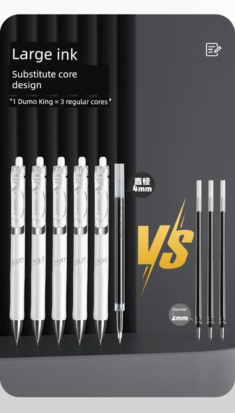 Fırça Kalemi - Yeşim Beyaz + Obsidyen 10 (10 Yedek Uç ile) - 0.5mm - 11