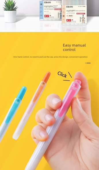 Morandi Macaron Yüksek Belirleyici ve Retro Kalemler - Hafif Retro Mori 5 Renk - 11