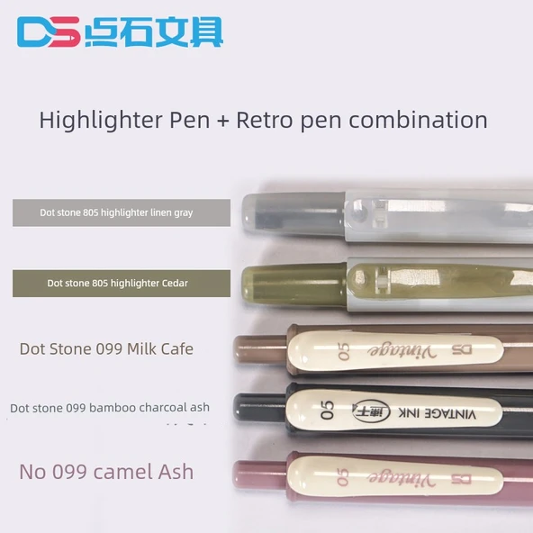 Morandi Macaron Yüksek Belirleyici ve Retro Kalemler - Floresan 6 Renk - 2