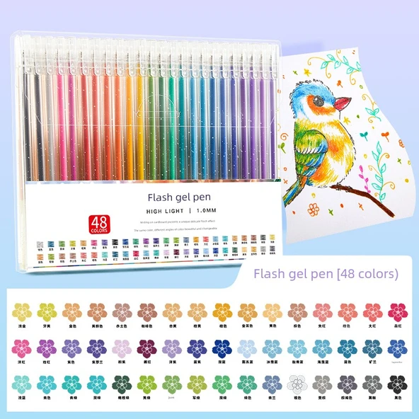 48 Renk Flash Jel Kalem - 1.0mm - Resim 1