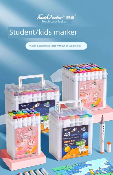 Su Bazlı İşaretleyici Kalem - 36 Renk Erkek Takımı +5 Tören - 7