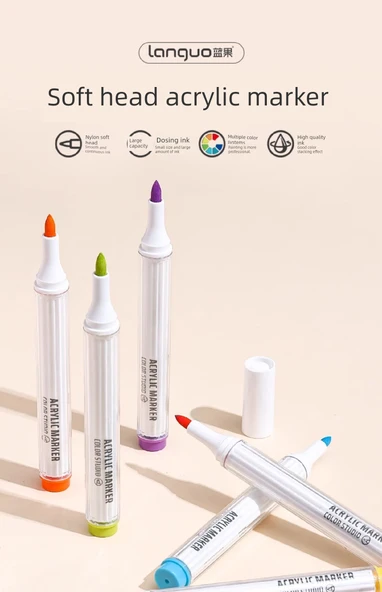 Akrilik Marker Kalemi - 36 Renk Pop Boyama Takımı - 7