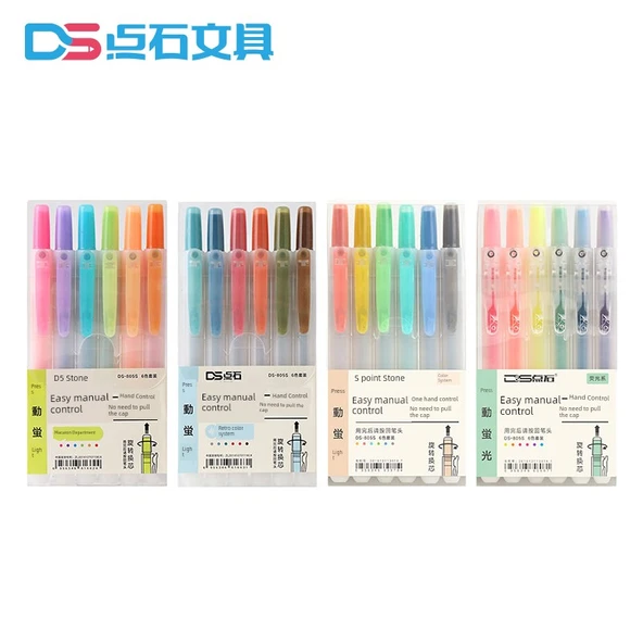 Morandi Macaron Yüksek Belirleyici ve Retro Kalemler - Hafif Retro Mori 5 Renk - 3