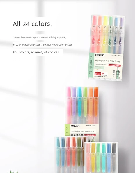 Morandi Macaron Yüksek Belirleyici ve Retro Kalemler - Floresan 6 Renk - 10