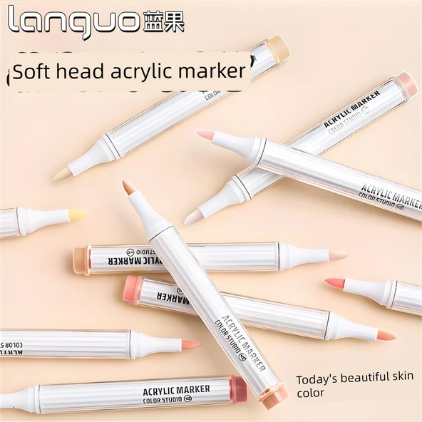 Akrilik Marker Kalemi - [Renkli Siyah Serisi 9 Renk] Yeni Renkler - 2