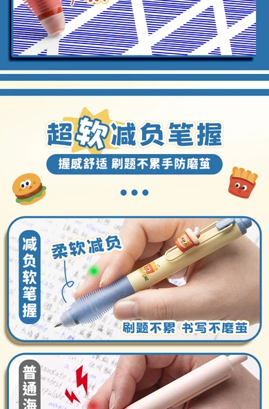 Silinebilir Jel Kalem 0.5mm - Atıştırmalık Dükkanları + Kiraz Çiçeği Kedisi / Kristal Mavi - 8'li Kutu - Resim 8