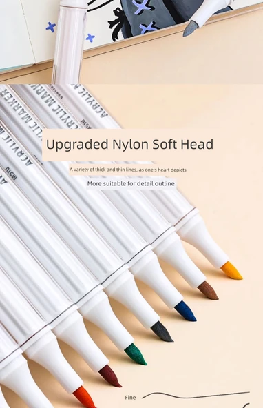 Akrilik Marker Kalemi - [63 Renk Profesyonel Boyama Takımı] B - 9