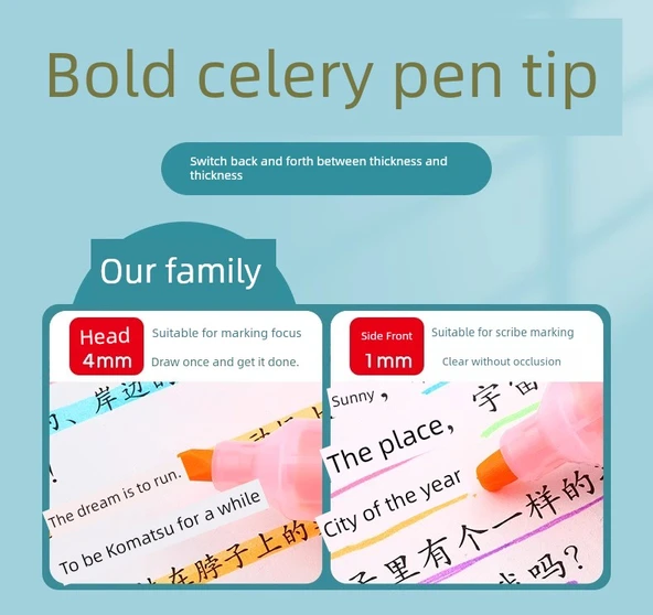 Fluoresan Kalem Seti - 3 Mor - 12