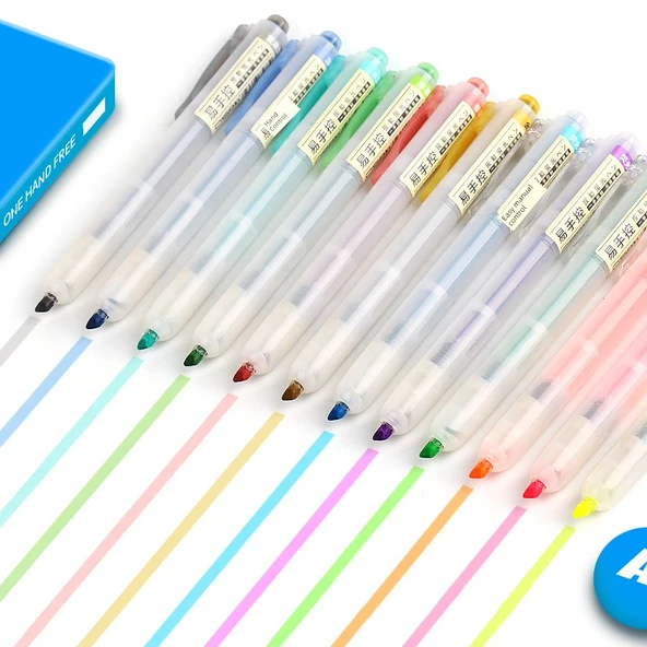 Morandi Macaron Yüksek Belirleyici ve Retro Kalemler - Hafif Retro Mori 5 Renk - 5