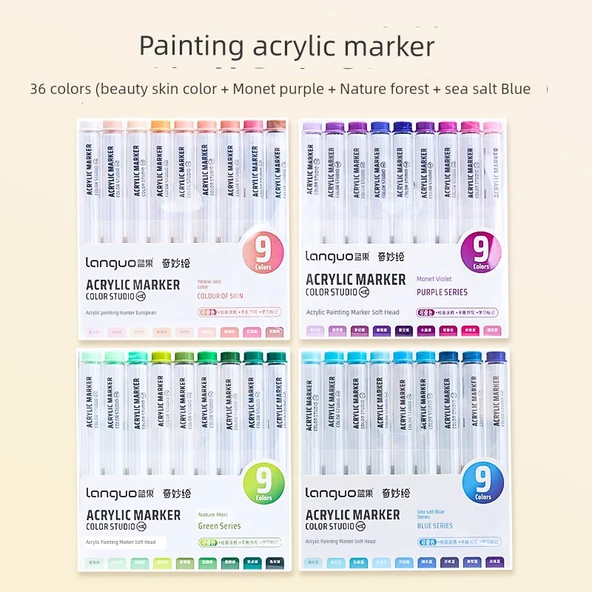 Akrilik Marker Kalemi - 36 Renk Pop Boyama Takımı