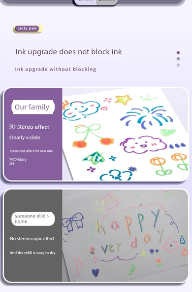 Fluoresan Kalem Seti - 8 Renk Stereo Jel Kalem + 8 Renk Kontur Kalem + 8 Renk Flash Jel Kalem - Resim 12