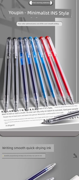 0.5mm Basmalı Jel Kalem - 12 Siyah Kalem + 20 Siyah Yedek - 8